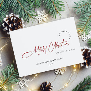 Elegant Minimalist Corporate Christmas Holiday Postcard