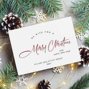 Elegant Minimalist Corporate Christmas Holiday Postcard