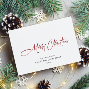 Elegant Minimalist Corporate Christmas Holiday Postcard