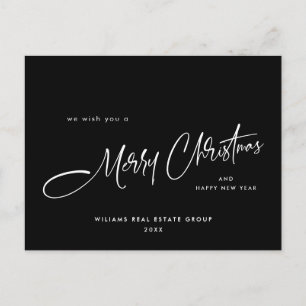 Elegant Minimalist Corporate Christmas Holiday Postcard