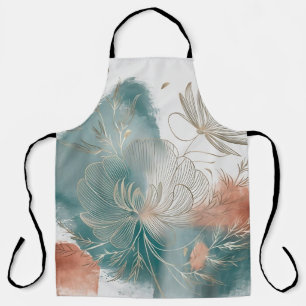 Elegant Minimalist Cosmo Line Art with Gold Accent Apron