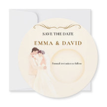 Elegant Minimalist Couple Arch Save the Date Card