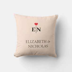 elegant minimalist couple monogram  cushion