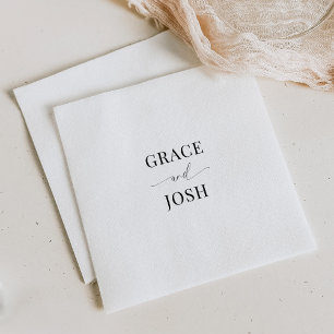 Elegant Minimalist Couple Name Wedding Napkin