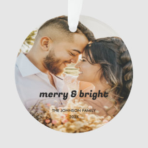 Elegant Minimalist Couple Photo   Christmas  Ornament
