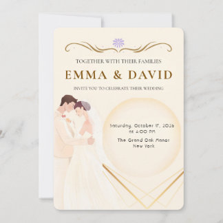 Elegant Minimalist Couple Wedding Invitation
