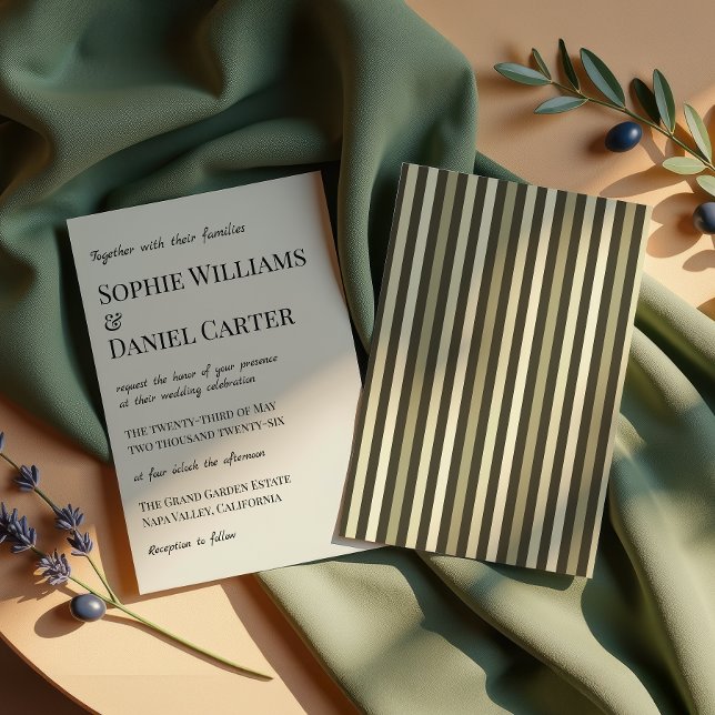 Elegant Minimalist Cream & Black Wedding Invitation (Creator Uploaded)