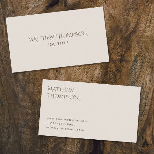 Elegant Minimalist Cream Ivory Professional  Business Card