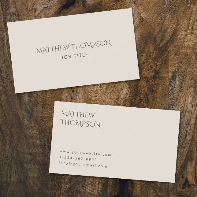 Elegant Minimalist Cream Ivory Professional  Business Card (Creator Uploaded)