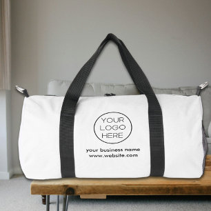 Elegant Minimalist Custom Business Logo Duffle Bag
