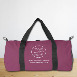 Elegant Minimalist Custom Business Logo   Grape Duffle Bag
