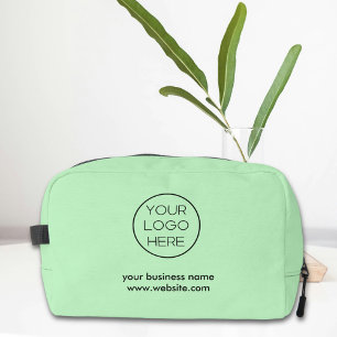 Elegant Minimalist Custom Business Logo Mint Dopp Kit