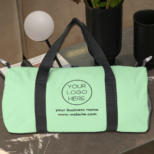 Elegant Minimalist Custom Business Logo Mint Duffle Bag