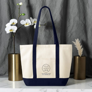 Elegant Minimalist Custom Business Logo Navy Bag