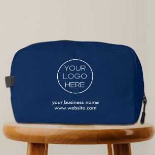 Elegant Minimalist Custom Business Logo Navy Dopp Kit