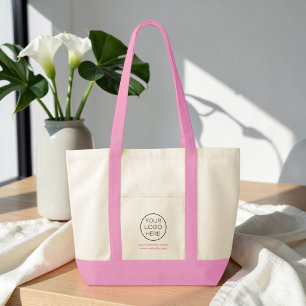 Elegant Minimalist Custom Business Logo Pink Bag