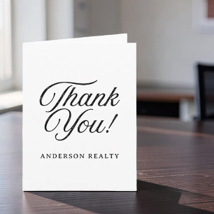 Elegant Minimalist Custom Business Thank You Card
