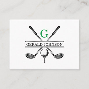 Elegant Minimalist Custom Golf Monogram Business C Card