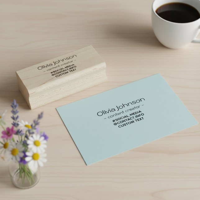 Elegant Minimalist Custom Professional Information Rubber Stamp (Professional contact information stamp featuring your name, profession, and contact info.)