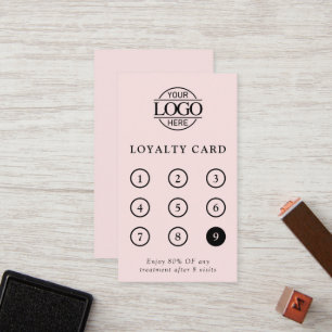 Elegant Minimalist Custom Small Business Logo Loyalty Card