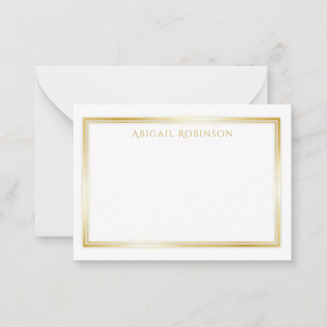 Elegant, minimalist, customisable, gold metallic  card (Front)