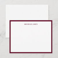 Elegant Minimalist Dark Burgundy Name Border Flat
