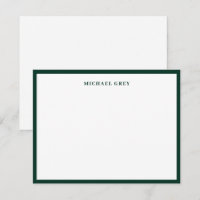 Elegant Minimalist Dark Green Name Border Flat