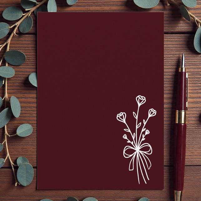 Elegant Minimalist Deep Burgundy Invitation (Creator Uploaded)