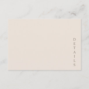 Elegant Minimalist Desert Sand Wedding Enclosure Card