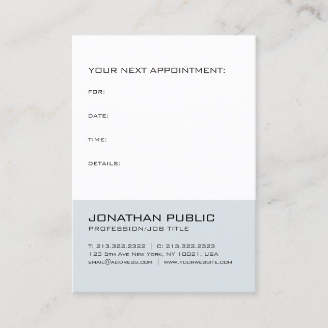 Elegant Minimalist Design Appointment Reminder (Front)