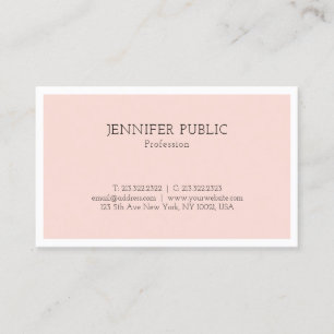 Elegant Minimalist Design Trendy Blush Pink Plain Business Card