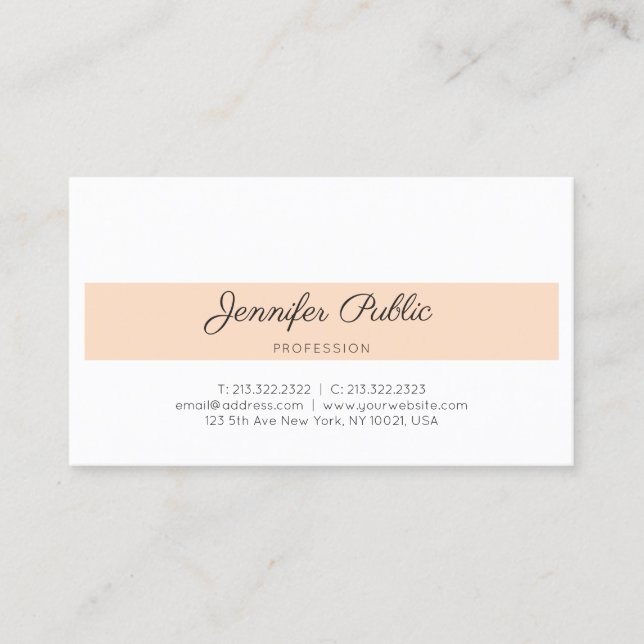 Elegant Minimalist Design Trendy Modern Plain Business Card (Front)
