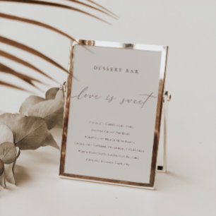 Elegant Minimalist Dessert Bar Menu Sign           Invitation