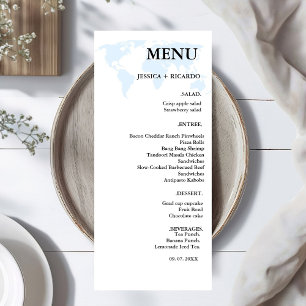 Elegant minimalist DestinationDusty Blue Wedding Menu