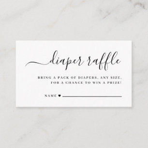 Elegant Minimalist Diaper Raffle Enclosure Card