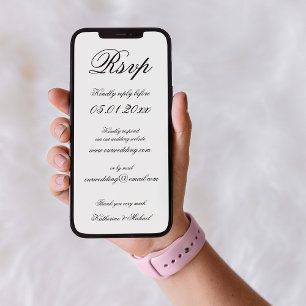 Elegant Minimalist Digital Wedding RSVP Invitation