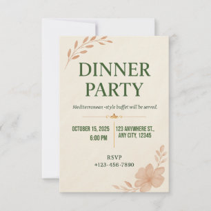 Elegant Minimalist Dinner Party Invitation