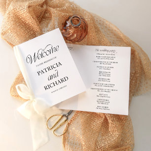 Elegant Minimalist DIY Wedding Folded Program