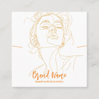 Elegant Minimalist Drawing Jewellery Display (Vol. Square Business Card