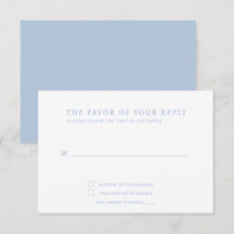 Elegant Minimalist Dusty Blue Response Card