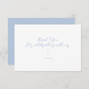 Elegant Minimalist Dusty Blue Thank You Card