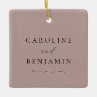 Elegant Minimalist Dusty Mauve Calligraphy Wedding