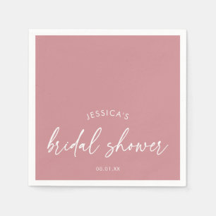Elegant Minimalist Dusty Pink Bridal Shower Napkin