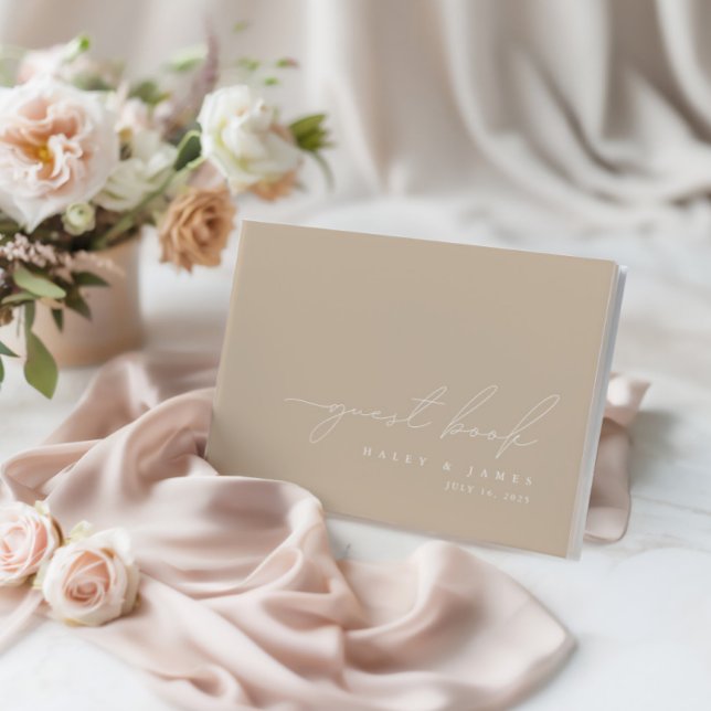 Elegant Minimalist Dusty Taupe Wedding Guest Book (Elegant Minimalist Dusty Taupe Wedding Guest Book)