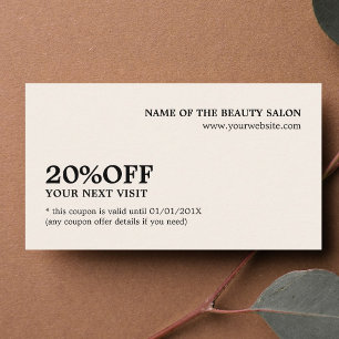 Elegant Minimalist Ecru White Coupon Salon