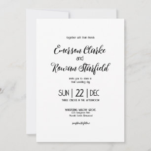Elegant minimalist editable Wedding  Invitation
