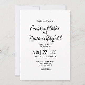 Elegant minimalist editable Wedding Invitation