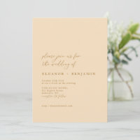 Elegant Minimalist Elegant Warm Beige Wedding