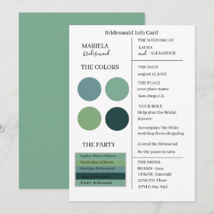 Elegant Minimalist Emerald Bridesmaid Invitation