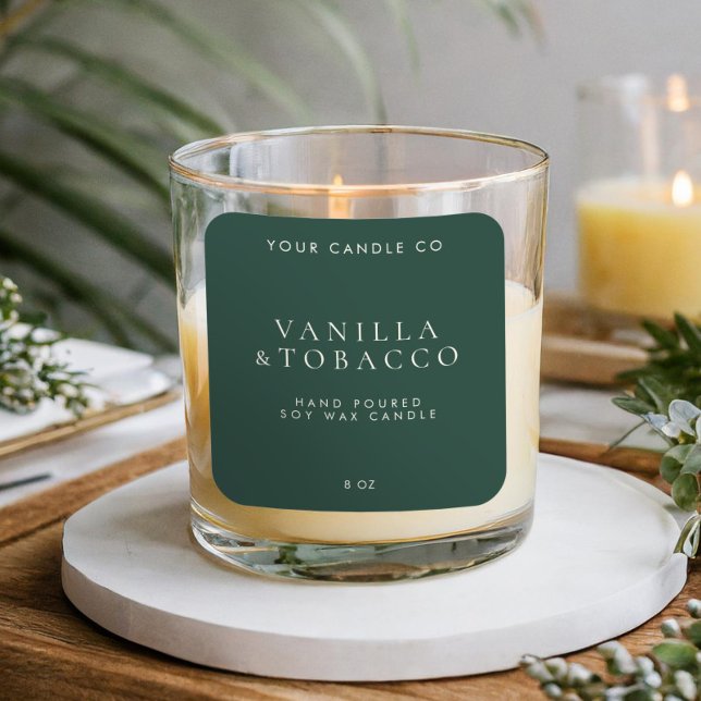 Elegant Minimalist Emerald Green Candle Label (Creator Uploaded)